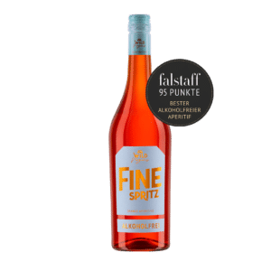 Eine 0,7L Flasche FINE Spritz - Alkoholfrei, ausgezeichnet mit falstaff 95 Punkten und dem Titel Bester Alkoholfreier Aperitif.
