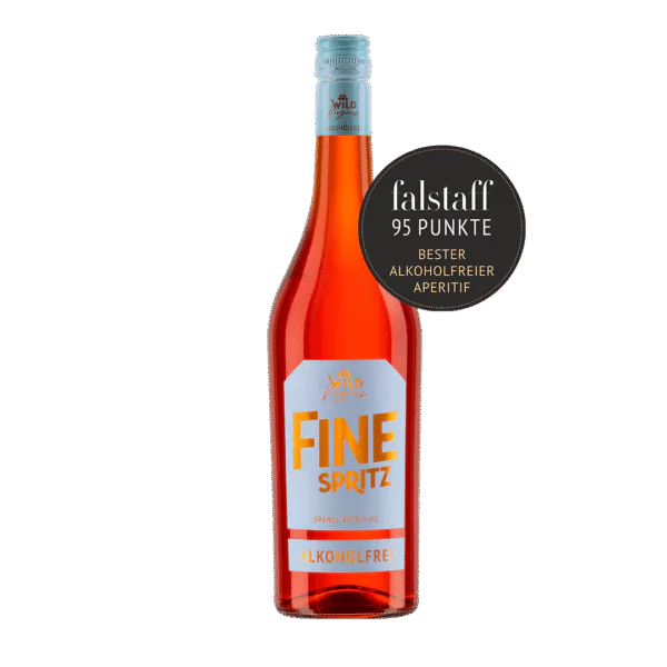 Eine 0,7L Flasche FINE Spritz - Alkoholfrei, ausgezeichnet mit falstaff 95 Punkten und dem Titel Bester Alkoholfreier Aperitif.